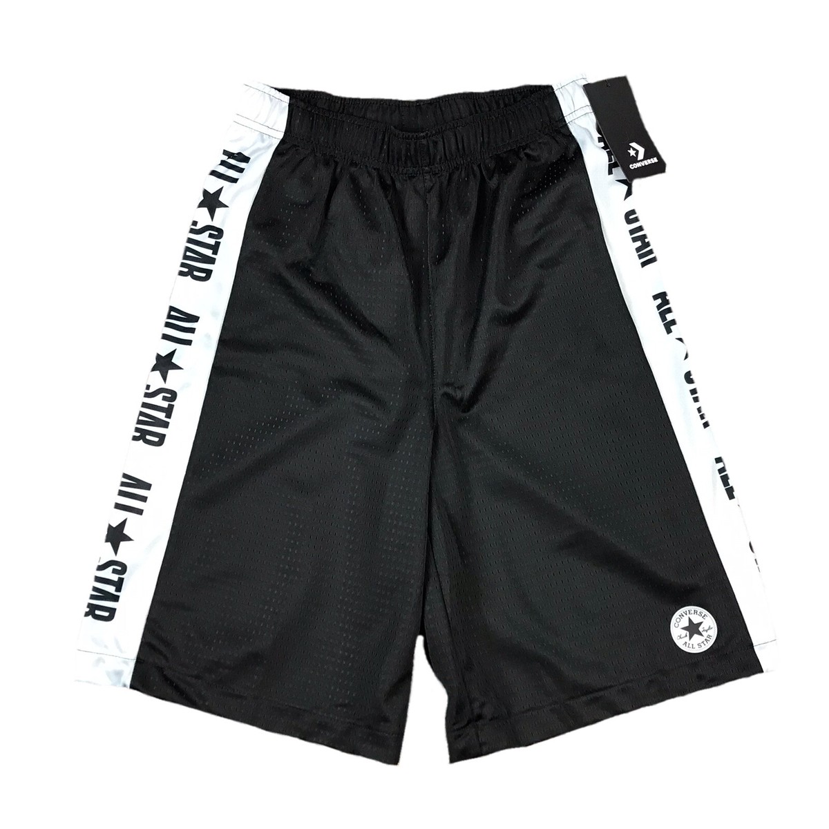 Converse All Stars Boys Black Gray Basketball Shorts Size XL Youth