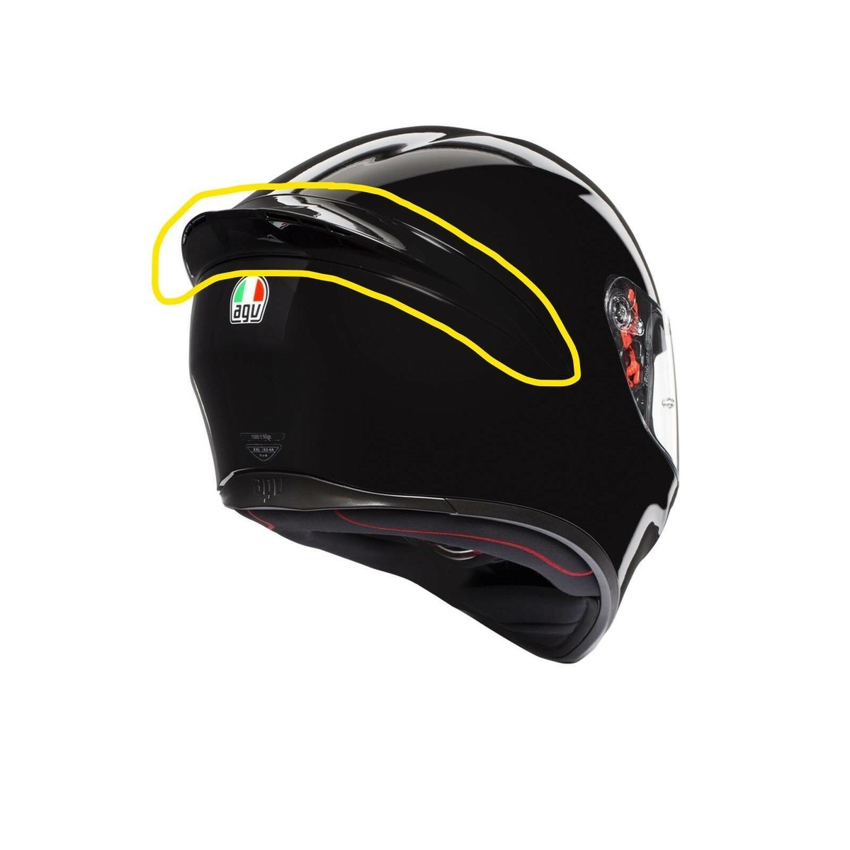 Spoiler de casco aleron Agv K1 negro brillante UK