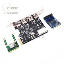 Mini 4 Port PCI-E to USB 2.0/USB 3.0 HUB PCI Express Expansion Card Adapter
