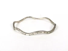 Sunface Stamped Sterling Silver  Bangle Bracelet 925 Estate  Jewelry Find 8.25"