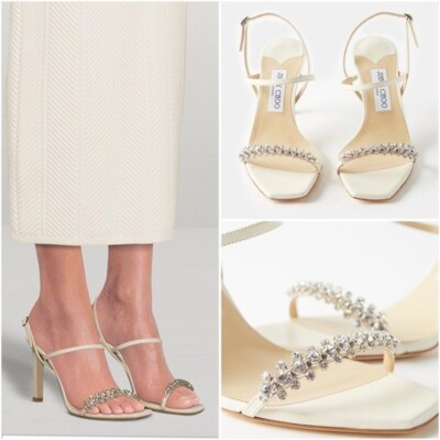 豪華クリスタル★Jimmy Choo MEIRA 85 アンクルストラップ GOLD 豪華クリスタル☆Jimmy Choo MEIRA 85 アンクルストラップ GOLD