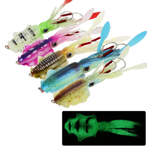Almencla Glow-in-the-Dark Squid Skirt Fishing Lure – 22cm Lifelike Octopus Bait For Saltwater & Freshwater