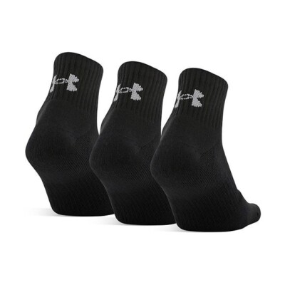 Under Armour 6-Pack Charged Cotton 2.0 Quarter Sock Size Large Black