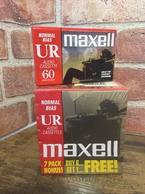 Maxwell UR 90 Blank Cassette Tape Normal Bias 90 Minutes Type I SEALED 8 New