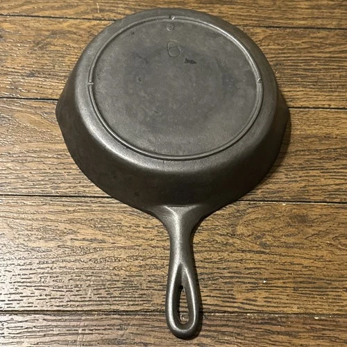 Vintage 3 Notch Lodge #6 9” Blob Excellent Restored Condition Cast Iron Skillet