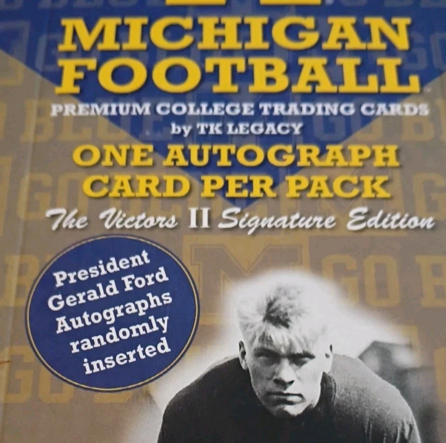 Paquete de autógrafos de fútbol americano TK Legacy Michigan 2003 edición exclusiva Gerald Ford Foto 4 de 4
