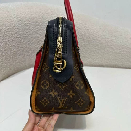 Louis Vuitton Tuileries Monogram Canvas Handbag with Red Leather Handles - Picture 4 of 13