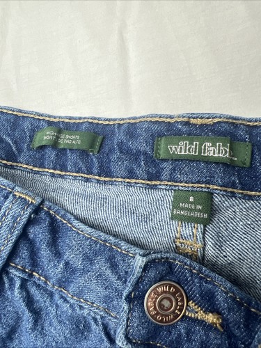 Wild Fable Damen Jeansshorts blau ausgefranster Saum Medium Wash Distressed Denim 8 J36 - Bild 5 von 8