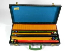 Vintage Art Deco Butterscotch Bakelite Mahjong Mah Jongg Set 162 Tiles 5 Trays