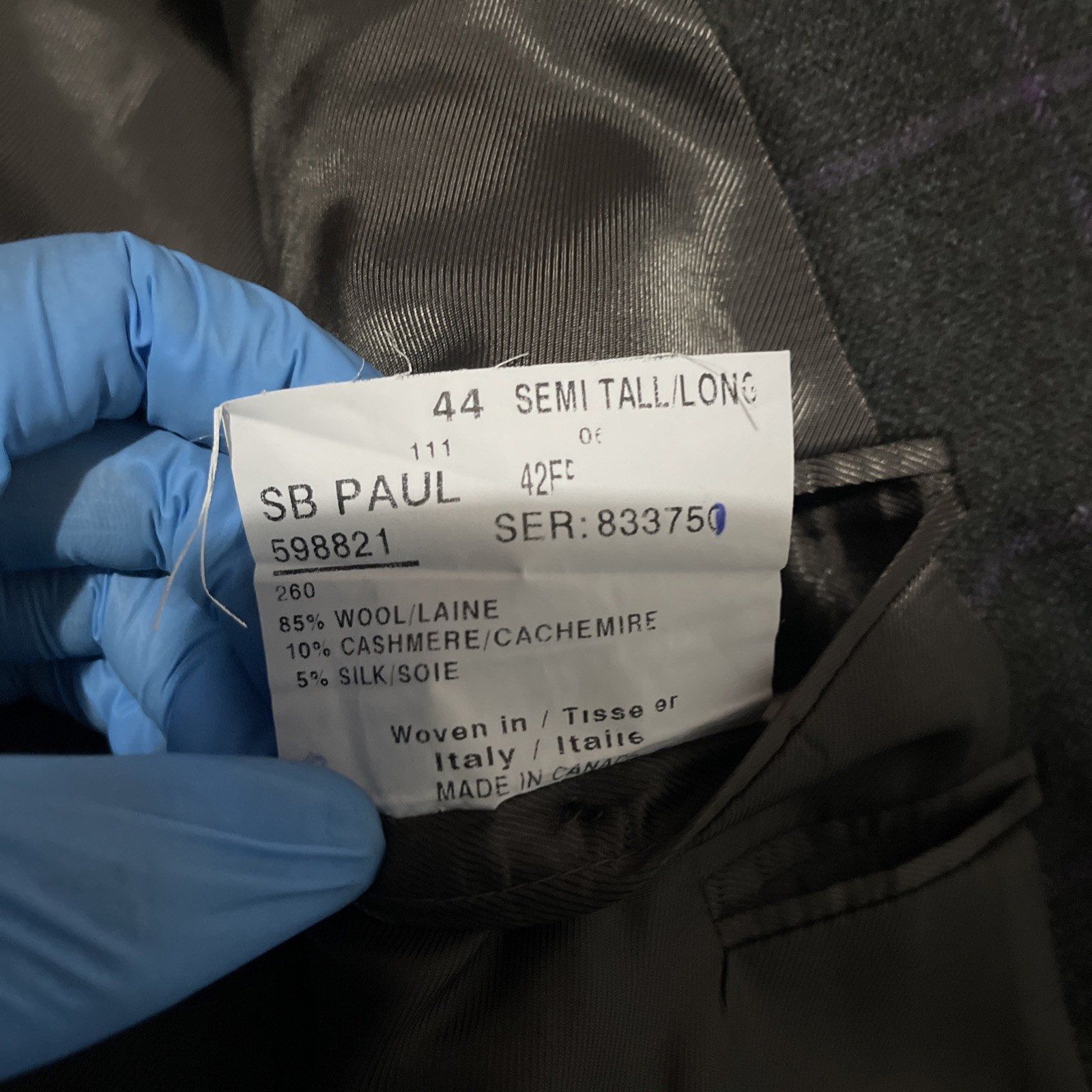 Paul Stuart Grey Window Pane Pattern 85%wool 10%c… - image 5