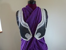 Tribal Ethnic Vest Grey And Silver Hook Closure Medium Belly Dance