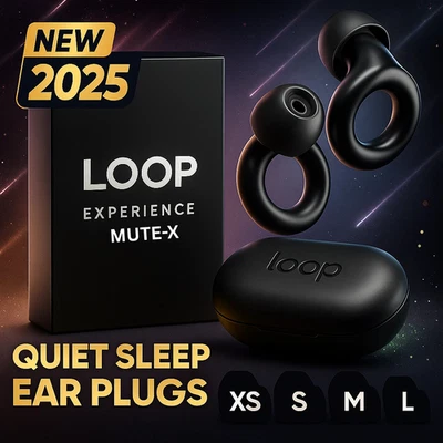 MUTE-X Noise Cancelling Metallic Silicone Earplugs Loop Ring Ear Plugs for Sleep Swim