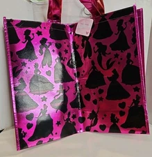 Lot of 3 New Disney Mickey, Minne, & Princess Metallic Colorful Large Tote Bags