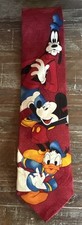 Mickey Unlimited Disney Mickey Mouse Donald Duck Goofy Red Multicolor Necktie