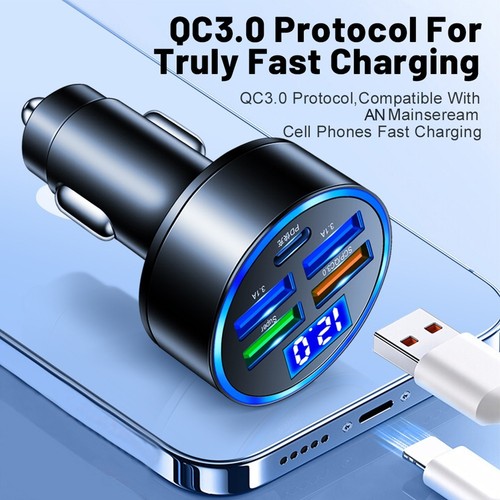 Chargeur de voiture multiport 150 W avec 4 ports USB + adaptateur universel type - Photo 3 sur 12