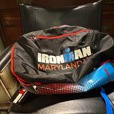 IRONMAN Maryland Backpack Gear Bag Black/Red w/ Shoulder Straps Bike/Run
