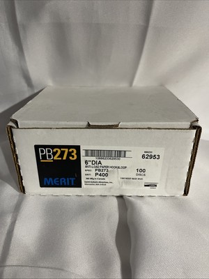   Qty 100 - Merit PB273 / 62953 6  Dia Anti-Load Paper Hook&Loop P400  