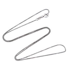 Vintage Italy AGI Sterling Silver 925 0.8mm Box Chain Necklace 18"