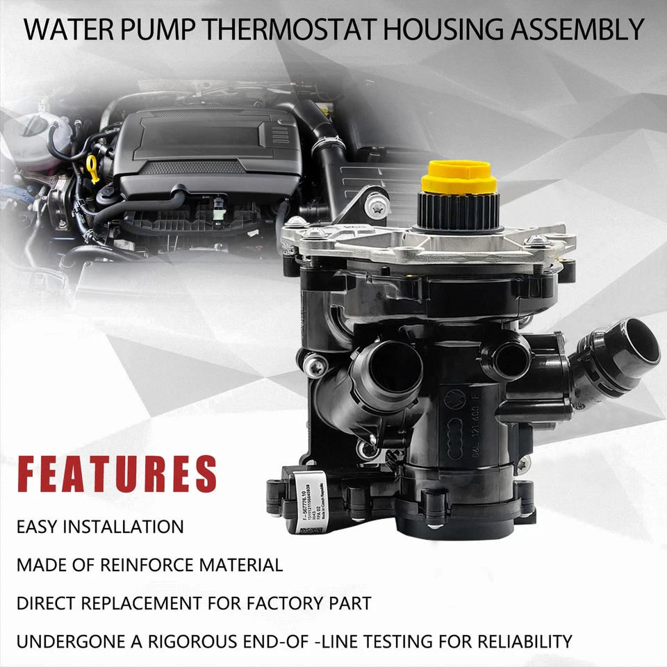 Conjunto de carcasa de bomba de agua OEM 06L121111H para Audi A4 A5 A6 A7 VW Beetle Golf Jetta Foto 3 de 4