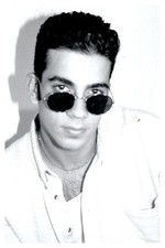 1990s Man Handsome Portrait Hairy Chest Sunglasses Chain Vintage Photo