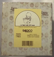 Retired Precious Moments Porcelain Figurine #112313 A Tub Full of Love 1987 New.