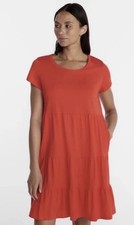 Time And Tru Knit Tiered Dress Red Fire Size XXL (20) NEW