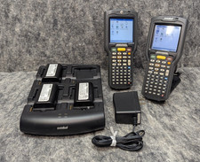 2 x Motorola Symbol MC3090 Laser Barcode Scanner w/ Battery Charger, 5 Batt