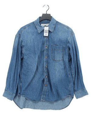 Denim Forum Damen Hemd XS blau Baumwolle mit anderen Langarm Kragen Basic