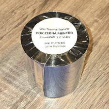 Wax Thermal Transfer Ribbon for Zebra 3.27"x1476" 4 Count