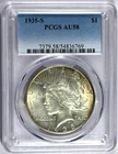 1935-S PCGS AU58 Peace Silver Dollar