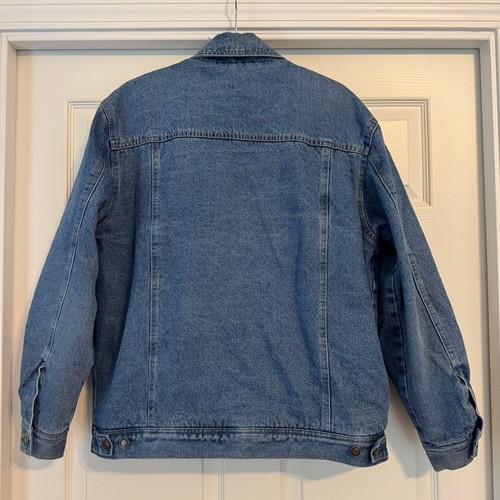 Chaqueta de Camionero Vintage Años 90 Oscar Jeans Denim Sherpa Forrada Azul Talla L - Imagen 2 de 9