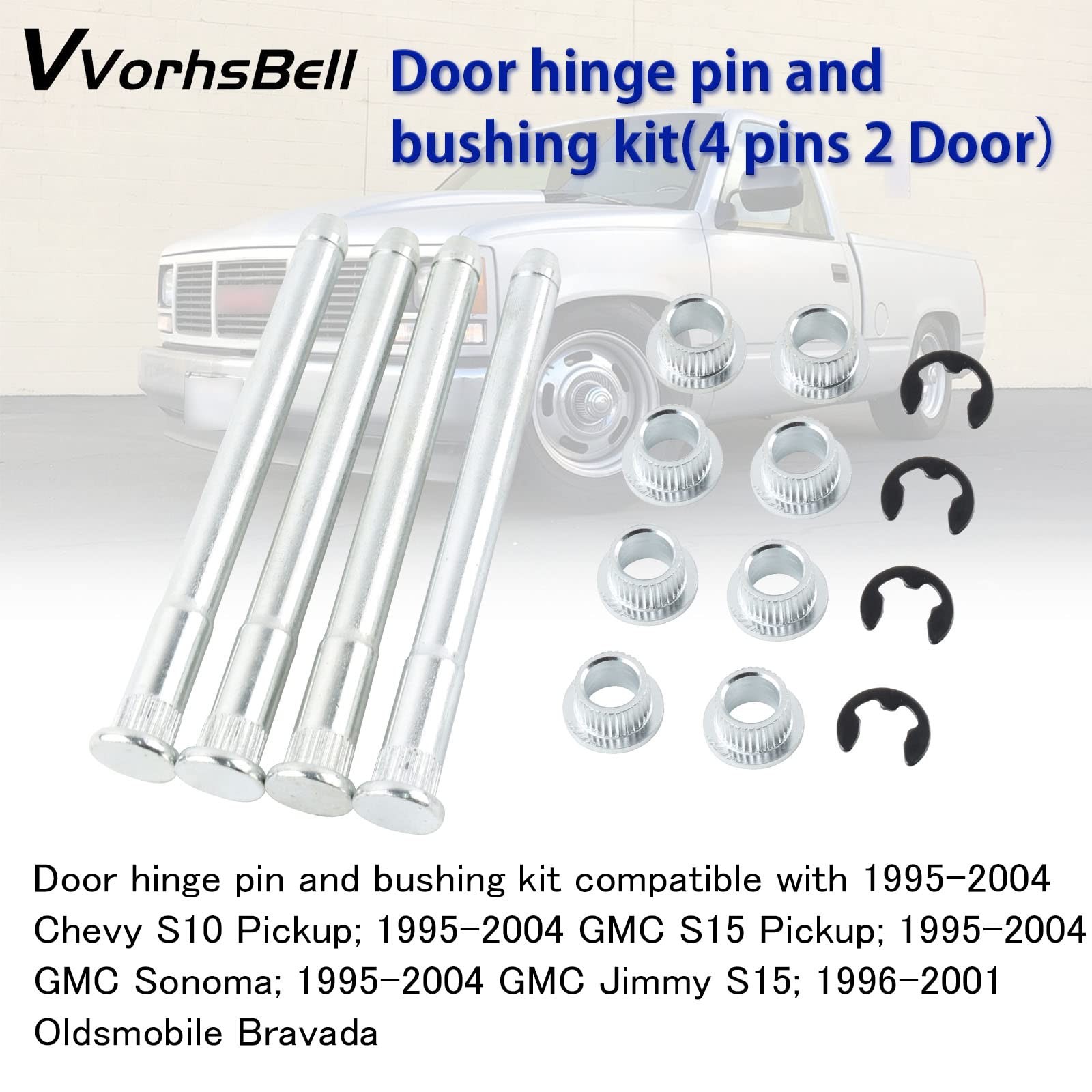 VVORHSBELL Door Hinge Pin and Bushing Repair Kits Compatible with Chevy S10 G...