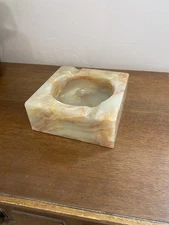 VTG MCM Midcentury Marble Ashtray Cigar Cigarette Tray