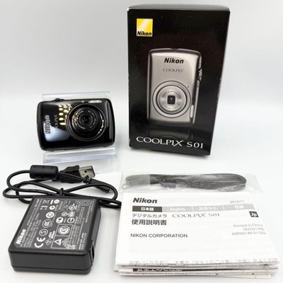 Near Mint ] Nikon COOLPIX S01 Black 10.1MP Digital Camera Works