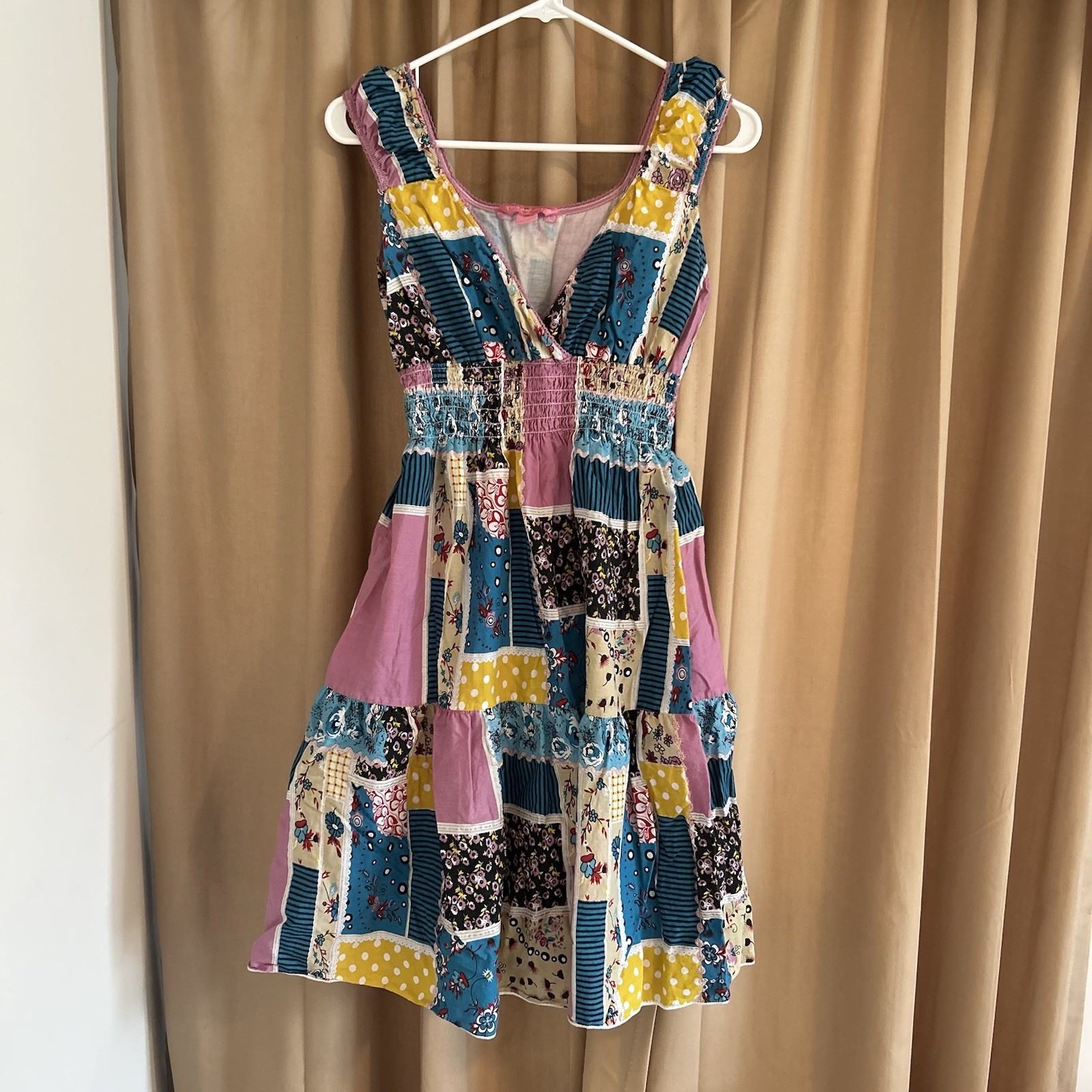 Pink Apple Patchwork Lined High Waisted Dress Siz… - image 1