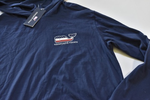 Camiseta con capucha azul Vinyard Vines para hombre - tema América talla M - Imagen 2 de 4