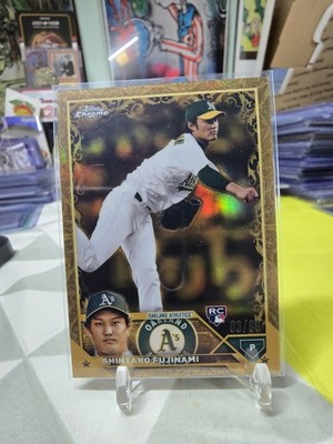 Shintaro Fujinami 2023 Topps Chrome /99 Gilded Gold Etch Rookie #46 Oakland A's