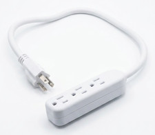 3 Plug Outlet Extender for Wall With Surge Protector White New Home  Office Use