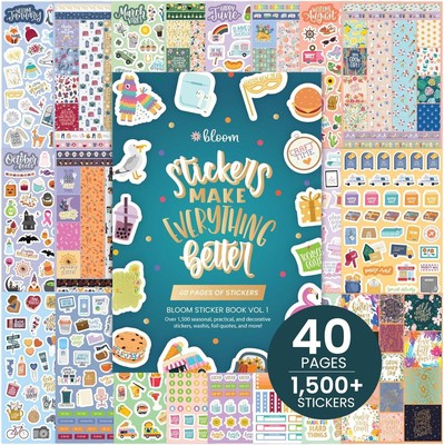 bloom daily planners 40 Page Mega Planner Sticker Pack (1500+ Stickers) Pink 