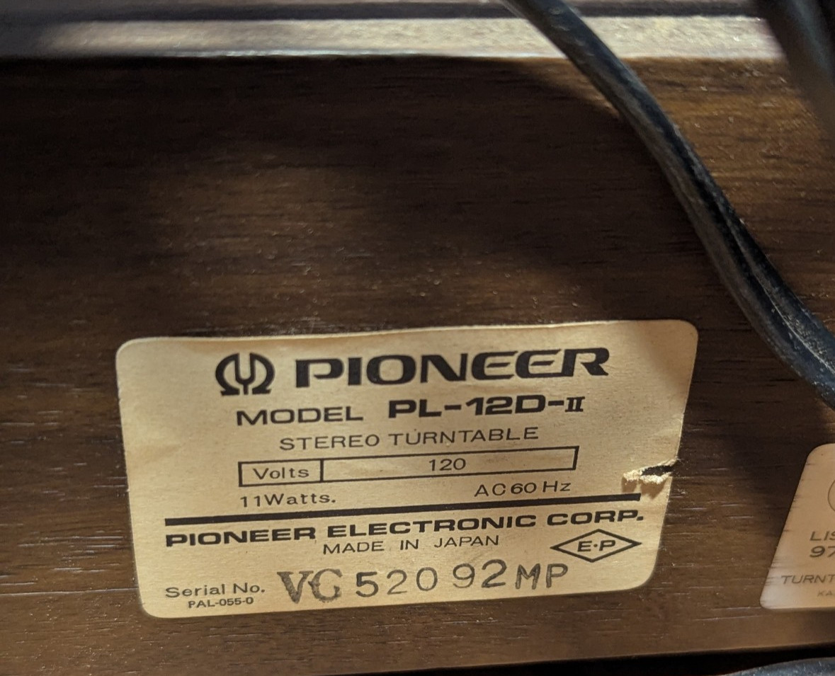 Pioneer PL-12D-II vintage audio equipment - eBay listing photo 1