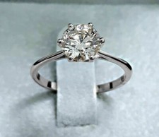 2 CT White Round Cut Solitaire Engagement Ring In 14K White Gold Finish