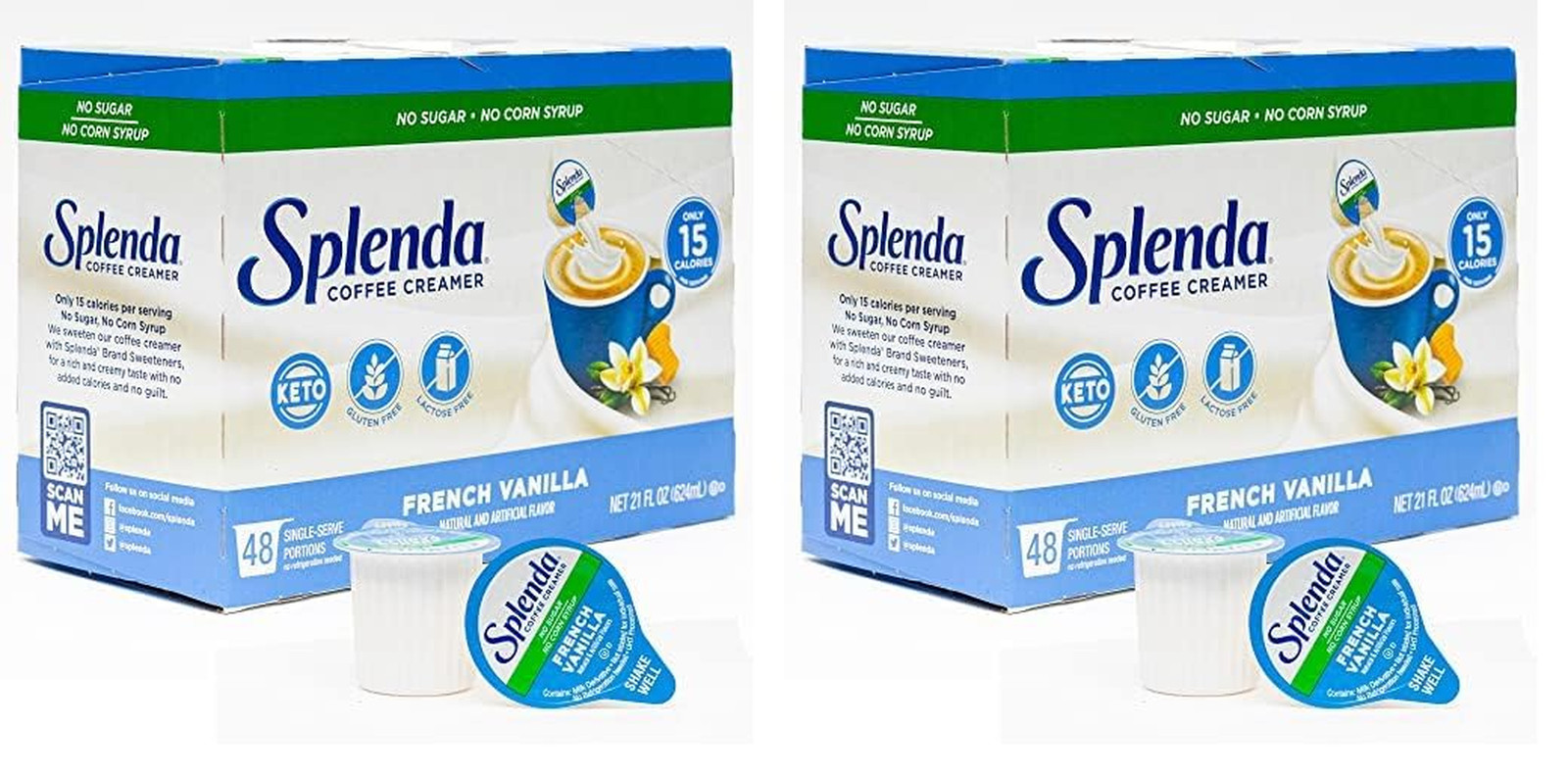 Single Serve Coffee Creamer Cups, Sugar Free French Vanilla,