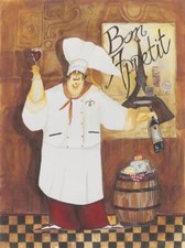 Ceramic Backsplash Tile Mural Chef Cook Kitchen/Bathroom - Bon Appetit