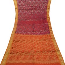 Vintage Purple Sarees 100 Pure Silk Zari Handwoven Brocade Wedding Sari Fabric