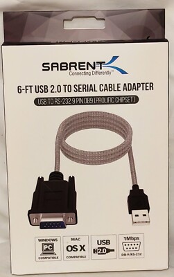  Sabrent USB 2.0 auf seriell (9-polig) DB-9 RS-232 Adapterkabel 6 Fuß Kabel SBT-USC6K