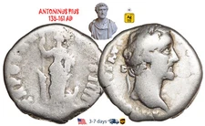 Ancient Roman Empire Coin Silver Denarius ANTONINUS PIUS 138-161 AD #30086