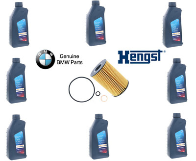 Oil Filter Kit w/ 9L Engine Oil (GENUINE) for BMW - Genuine BMW & HENGST