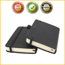 POCKET NOTEBOOK SMALL HARD COVER With Pen Holder Inner Pocket Thick Paper 2-PACK