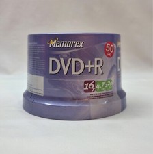 50 Pack Memorex DVD R 16X Blank 4.7GB 120 Min Recordable Media Sealed