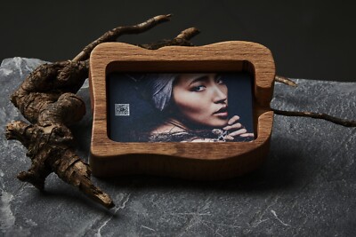 Recycled Alpine Wood Business Card Holder | Sustainable Visit Card Stand |...